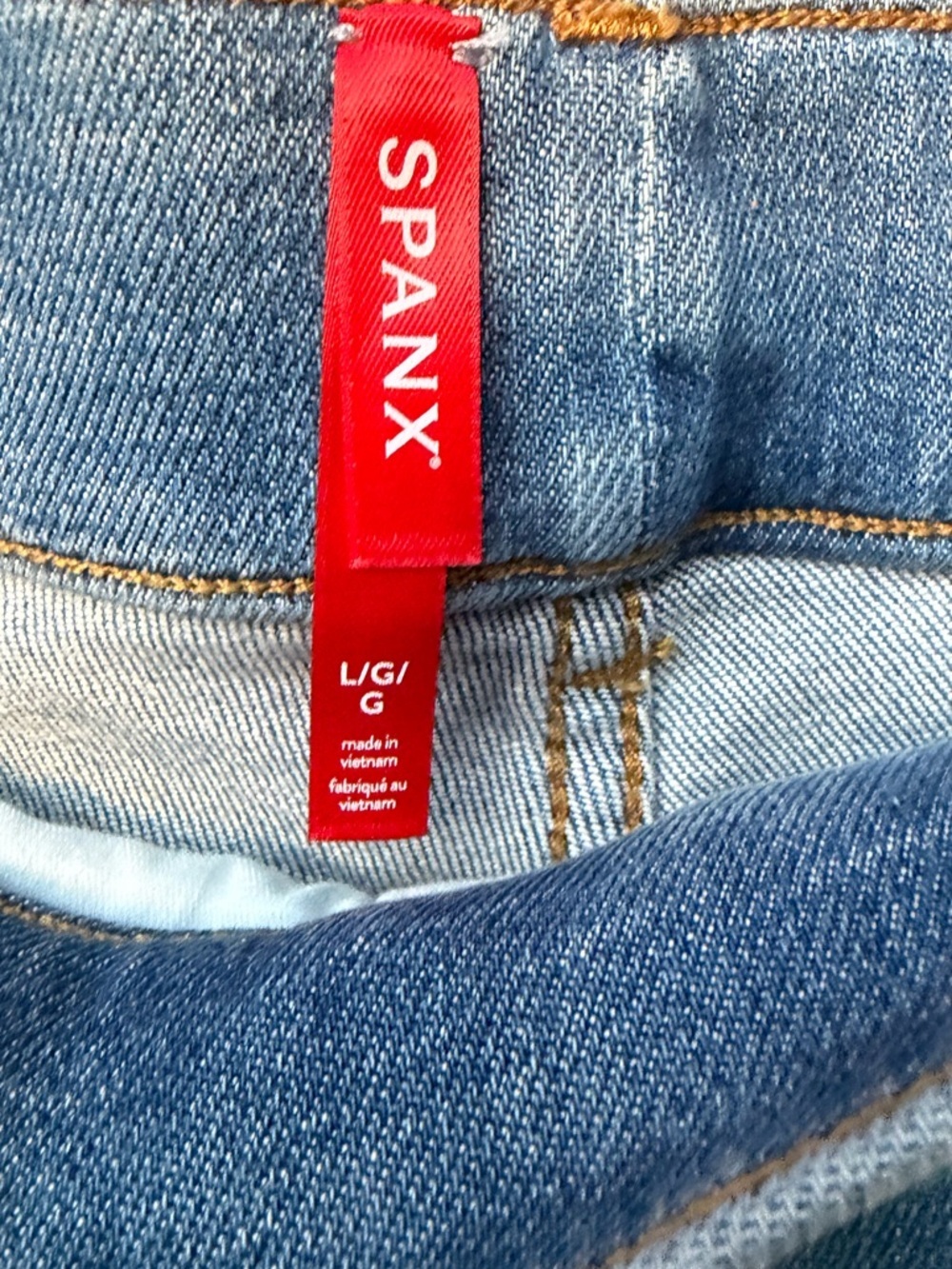 Spank Flare Jeans Bootcut Light Wash Denim Blue Jeans Large L Womens - Picture 3 of 4